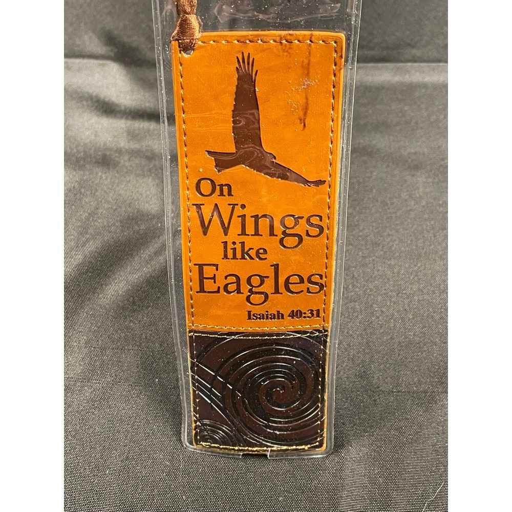 Christian Art Gifts On Wings Like Eagles LuxLeather Bookmark Isaiah 40:31 BMF026